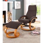 Home affaire Relaxsessel »Paris« (2-St., bestehend aus Sessel und Hocker), in unterschiedlichen Bezugs- und Farbvarianten, Sitzhöhe 46 cm, braun