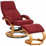Home affaire Relaxsessel »Paris« (2-St., bestehend aus Sessel und Hocker), in unterschiedlichen Bezugs- und Farbvarianten, Sitzhöhe 46 cm, rot