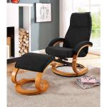 Home affaire Relaxsessel »Paris« (2-St., bestehend aus Sessel und Hocker), in unterschiedlichen Bezugs- und Farbvarianten, Sitzhöhe 46 cm, schwarz