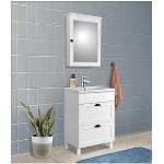 Reduzierte Weiße Moderne Home Affaire Bio Nachhaltige Spiegelschränke Breite 50-100cm, Höhe 50-100cm, Tiefe 0-50cm 