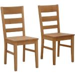 Reduzierte Beige Moderne Home Affaire Eichenstühle lackiert aus Massivholz Breite 0-50cm, Höhe 50-100cm, Tiefe 50-100cm 2-teilig 