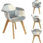 Himmelblaue Patchwork Sessel aus Kunststoff Breite 0-50cm, Höhe 0-50cm, Tiefe 0-50cm 