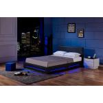 Schwarze Home Deluxe Betten mit Matratze aus Kunstleder 140x200 