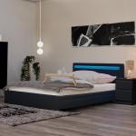 Dunkelgraue Moderne Betten mit Matratze mit Schublade 140x200 