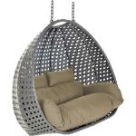 Home Deluxe Twin Rattan Hängesessel ohne Gestell grau