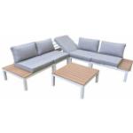 Reduzierte Weiße Lounge Gartenmöbel & Loungemöbel Outdoor aus Aluminium rostfrei 6-teilig 1 Person 