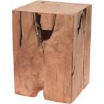 Braune Rustikale Sitzhocker aus Massivholz 