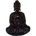 Schwarze Asiatische Buddha Figuren aus Kunststein 