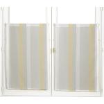 Homemaison 1 Paar kleine Organza-Verglasung mit Jacquard-Streifen, Polyester, gelb, 90x60 cm