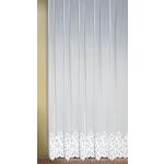 Homemaison Vorhang mit Spiralmotiv, Polyester, Weiß, 245 x 300 cm
