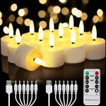Reduzierte LED Kerzen mit Fernbedienung wiederaufladbar 12-teilig 