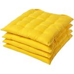 Gelbe Homescapes Quadratische Stuhlkissen Sets aus Baumwolle 40x40 4-teilig 