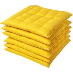 Gelbe Homescapes Quadratische Stuhlkissen Sets aus Baumwolle 40x40 6-teilig 