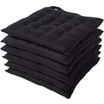 Schwarze Unifarbene Homescapes Quadratische Stuhlkissen Sets aus Baumwolle 40x40 6-teilig 