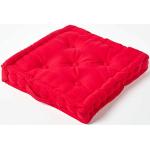 Rote Unifarbene Homescapes Sitzkissen & Bodenkissen aus Baumwolle mit Tragegriffen 40x40 