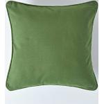Homescapes grüne Kissenhülle 30 x 30 cm, Deko-Kissenbezug mit Reißverschluss aus 100% Baumwolle, unifarbener Zierkissenbezug für Dekokissen und Sofakissen, Dunkles olivgrün