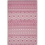 Homescapes Outdoor-Teppichläufer Zoe rosa-weiß 180x270 cm, wetterfester Teppich geometrisch Gemustert