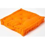 Orange Unifarbene Homescapes Sitzkissen & Bodenkissen aus Baumwolle 50x50 