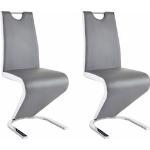 Graue Moderne Homexperts Freischwinger Stühle aus Kunstleder Breite 0-50cm, Höhe 100-150cm, Tiefe 50-100cm 2-teilig 