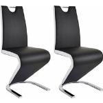 Silberne Moderne Homexperts Freischwinger Stühle aus Kunstleder Breite 0-50cm, Höhe 100-150cm, Tiefe 50-100cm 2-teilig 