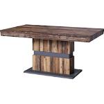 Homexperts Säulen-Esstisch Marley Az, ausziehbar, in 2 Größen (140 + 160) old wood, grau, Ausziehbare Esstische Tische