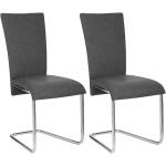 Anthrazitfarbene Homexperts Mulan Freischwinger Stühle aus Kunstleder Breite 0-50cm, Höhe 50-100cm, Tiefe 50-100cm 2-teilig 