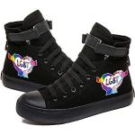 Schwarze Casual LGBT Gay Pride High Top Sneaker & Sneaker Boots aus Stoff rutschfest für Damen Größe 40 