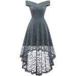 Graue Maxi Schulterfreie Lange Abendkleider mit Reißverschluss für Damen Größe 3 XL zur Hochzeit 
