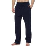 Marineblaue Pyjamahosen lang mit Knopf für Herren Größe 4 XL 