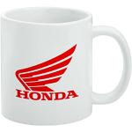 Honda Powersports Logo Keramik Kaffeetasse, Neuheit Geschenk Tassen für Kaffee, Tee und heiße Getränke, 325 ml, Weiß