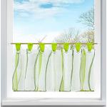 Grüne Moderne Scheibengardinen & Küchengardinen aus Voile transparent 