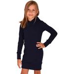 Dunkelblaue Langärmelige Kinderlangarmkleider aus Baumwolle für Mädchen Größe 122 für den für den Winter 