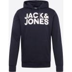 Dunkelblaue Jack & Jones Herrenhoodies & Herrenkapuzenpullover aus Baumwollmischung mit Kapuze Größe L 
