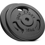 Hop-Sport 30 kg Hantelscheiben Guss Gewichte (2x15 kg)