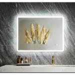 Reduzierte Rechteckige Wandspiegel mit Beleuchtung aus Acrylglas LED beleuchtet 