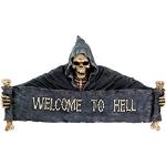 Horror-Shop Skelett Türschild Welcome to Hell aus