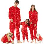 Rote Damenschlafanzüge & Damenpyjamas mit Reißverschluss aus Flanell Größe L 1-teilig zu Weihnachten 