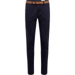 Reduzierte Dunkelblaue Unifarbene Tom Tailor Denim Slim Fit Jeans mit Gürtel mit Reißverschluss aus Denim für Herren Größe XXL 