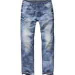 Blaue Brandit Slim Fit Jeans mit Knopf aus Denim für Herren Weite 34, Länge 34 