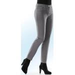 Graue Atmungsaktive 5-Pocket Hosen mit Reißverschluss für Damen Größe L 