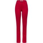 Reduzierte Rote Unifarbene Brax Mary 5-Pocket Hosen mit Reißverschluss für Damen Größe S Große Größen 