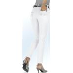 Weiße Ethno bader 5-Pocket Hosen mit Pailletten mit Reißverschluss aus Baumwolle für Damen Größe XL 
