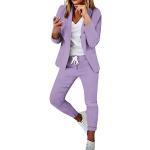Violette Business Damenhosenanzüge aus Samt Größe S Große Größen 2-teilig für den für den Sommer 