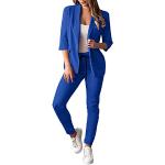 Blaue Business Businesskleidung für Damen Größe XS 2-teilig für den für den Sommer 