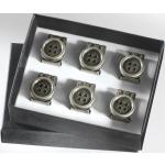 Silberne Clip-Hosenträger mit Knopf für Herren 