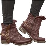 Braune Cowboy-Boots & Cowboystiefeletten mit Schnürsenkel aus Leder atmungsaktiv für Damen Größe 38 für den für den Herbst 