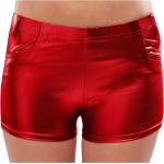 Rote Lack-Optik Sexy Buttinette Damenhotpants aus Lackleder 