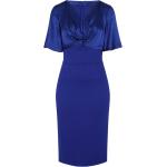 Royalblaue Halblangärmelige V-Ausschnitt Bandage-Kleider & Bodycon-Kleider mit Reißverschluss aus Polyester enganliegend für Damen Größe XL 