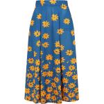 Royalblaue Blumenmuster Maxi Maxiröcke aus Polyester für Damen Größe M 