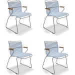 Hellblaue Moderne Houe Gartenstühle & Balkonstühle pulverbeschichtet aus Polyrattan mit Armlehne 4-teilig 